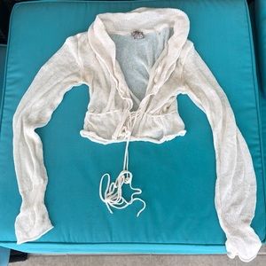 White Vintage Shoulder Cover Top